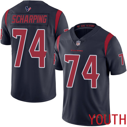 Houston Texans Limited Navy Blue Youth Max Scharping Jersey NFL Football #74 Rush Vapor Untouchable